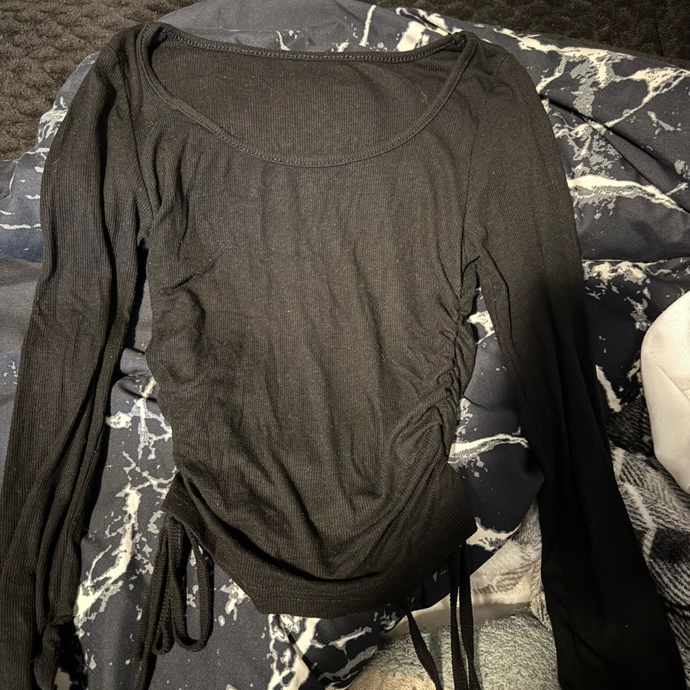 SHEIN Elegant Black Textured Blouse